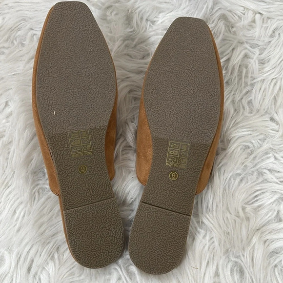 JOURNEE COLLECTION Ameena Tan Slip On Square Toe Mules Flats Size 9 NEW - Picture 10 of 13